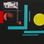 notMondrian (2008) digital print with oil pastel on Arches watercolour paper (30 x 40 cm)