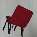 redChair1 (back) (2016) phototransfer on Arches watercolour paper  with oil pastel & acrylic (30,4 x 23 cm)_web