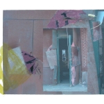 paintedDoor (NAFTA) (2009) digital print with oil pastel on Arches watercolour paper (46 x 61 cm)